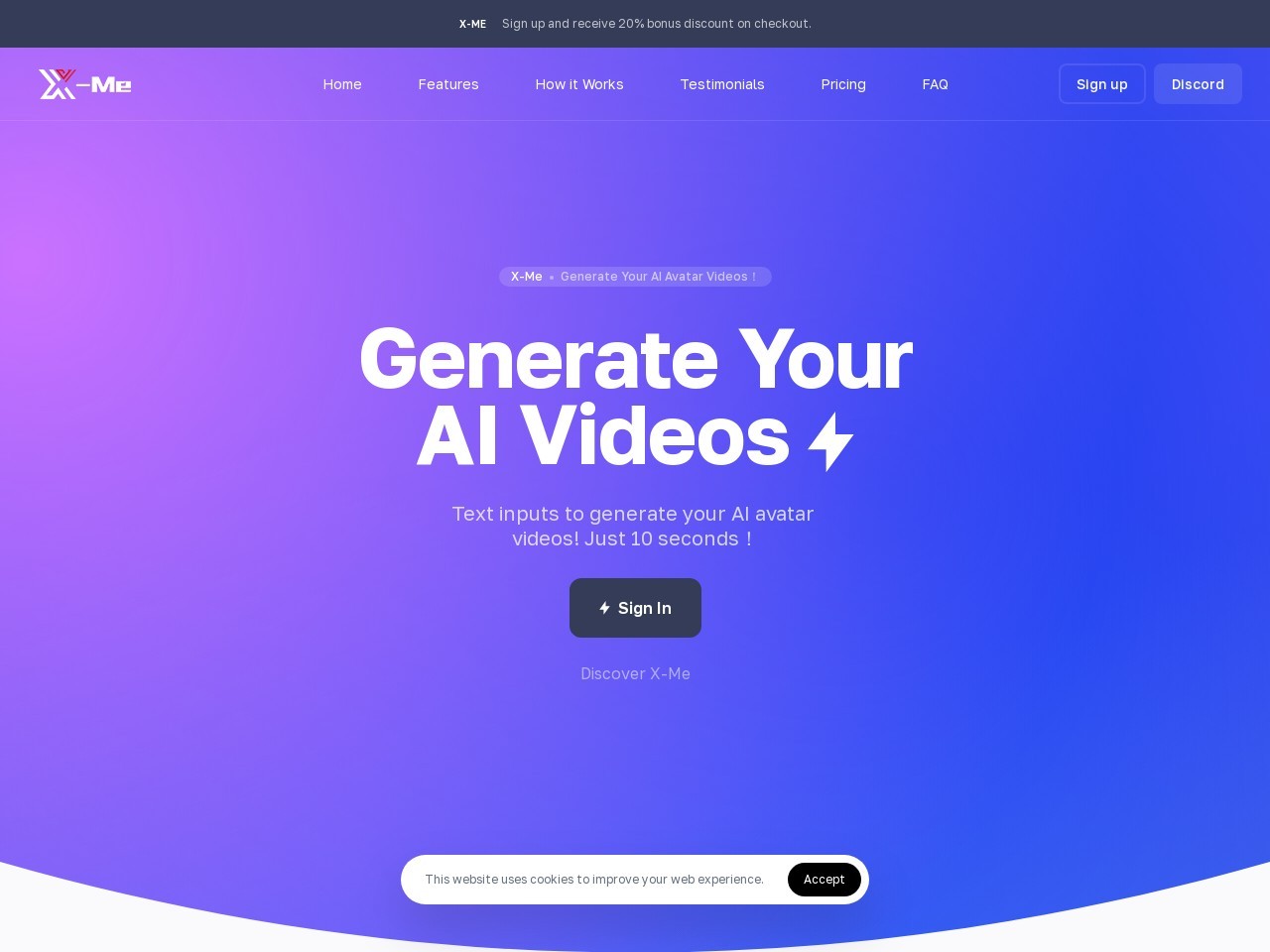 X-Me - x-me.world | AI Video Generator